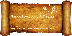 Mendelovits Józsua névjegykártya